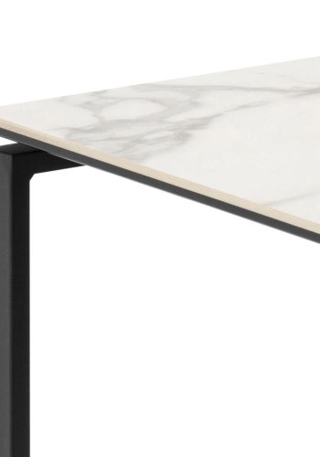 ACT NORDIC Katrine Satztische - weiße Akranes-Keramik und mattschwarzer Stahl (50x50) (2er-Set)