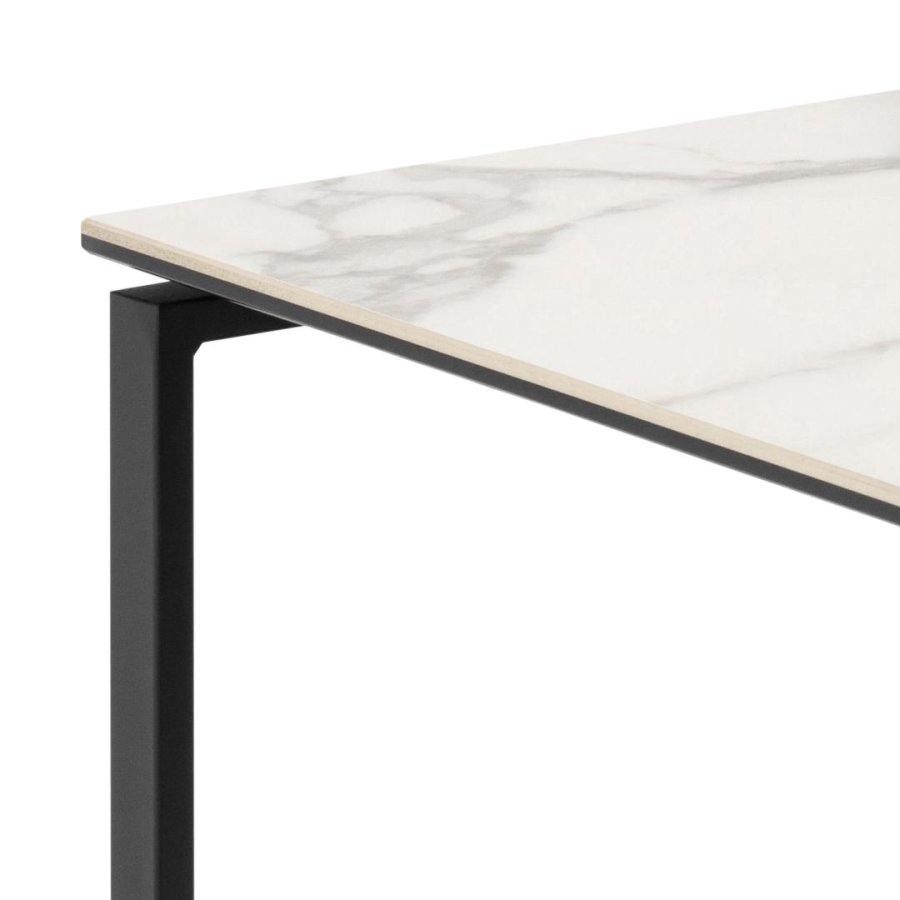 ACT NORDIC Katrine Satztische - weiße Akranes-Keramik und mattschwarzer Stahl (50x50) (2er-Set)