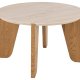 ACT NORDIC Dockland Couchtisch, rund – Travertin-Raupapier und mattes Wildeichen-Raupapier (80)