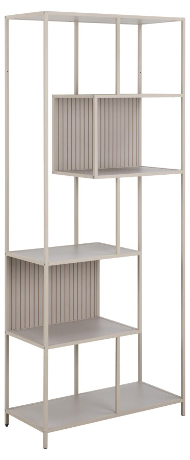 ACT NORDIC Seaford reol, m. 5 hylder - gr ru melamin og gr ru stl (77x35x185)