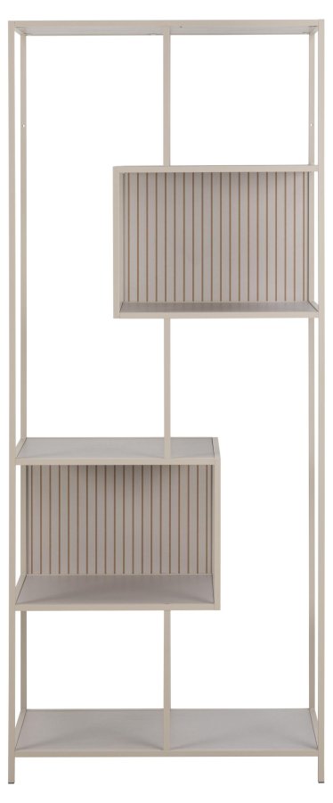 ACT NORDIC Seaford reol, m. 5 hylder - gr ru melamin og gr ru stl (77x35x185)