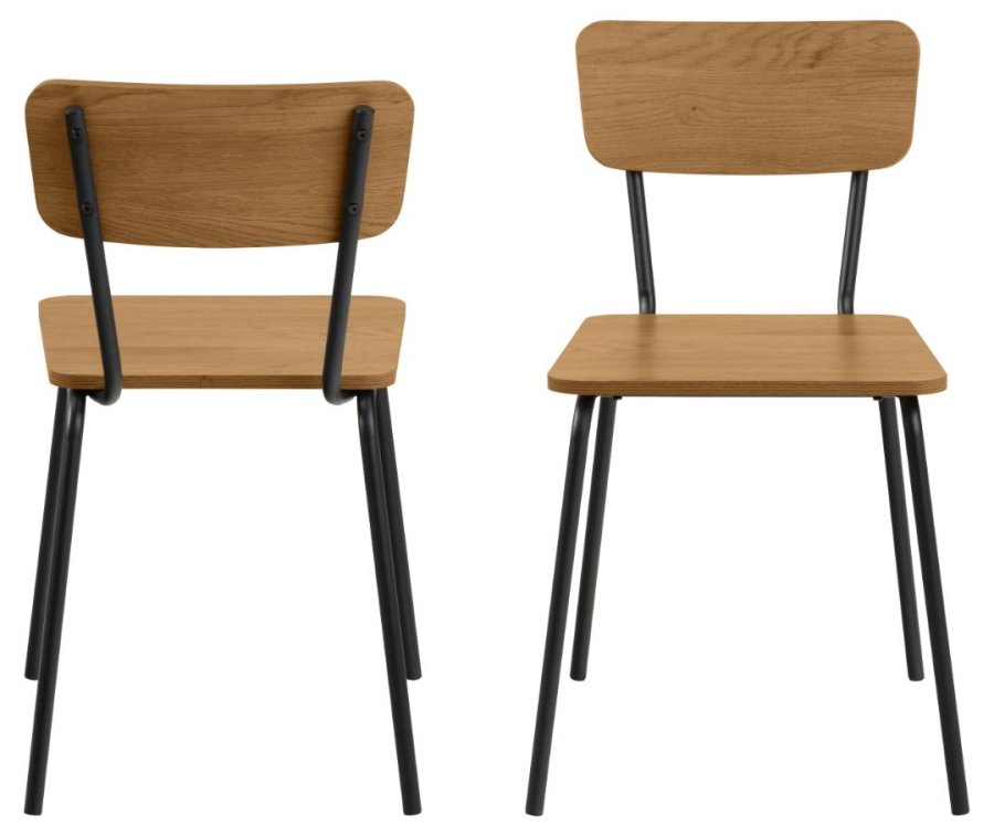 ACT NORDIC Peru Esszimmerstuhl – mattes Wildeichen-Melamin und mattschwarzer Rohstahl