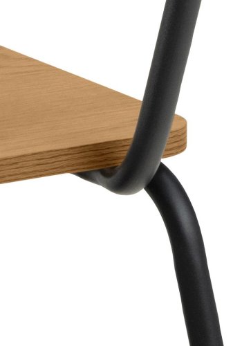 ACT NORDIC Peru Esszimmerstuhl – mattes Wildeichen-Melamin und mattschwarzer Rohstahl