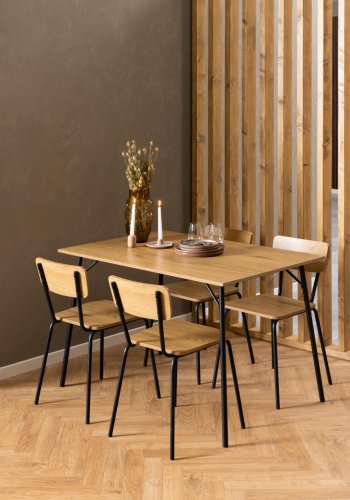 ACT NORDIC Peru Esszimmerstuhl – mattes Wildeichen-Melamin und mattschwarzer Rohstahl