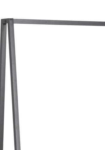 ACT NORDIC Seaford Garderobenständer mit Kleiderstange und 2 Regalen – Melamin aus schwarzer Esche und schwarzem Stahl