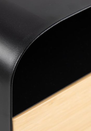 ACT NORDIC Joliet Wand-Nachttisch, m. 1 Fach und 1 Schublade - Bambus und schwarzer Stahl (35x25)