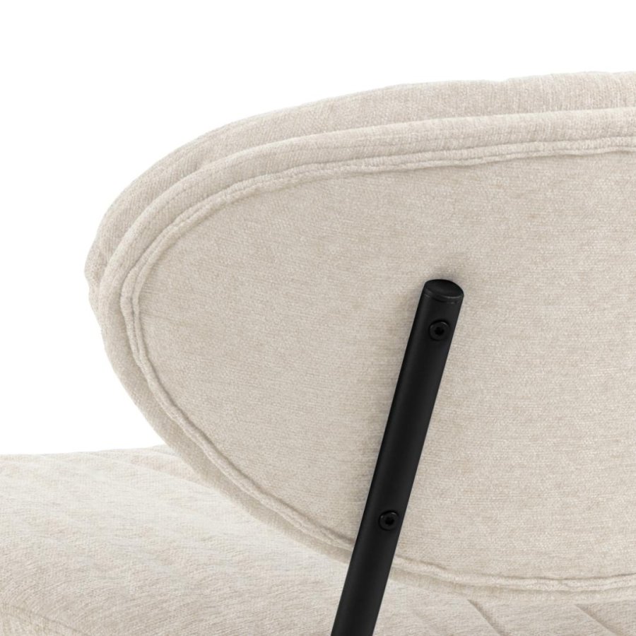 ACT NORDIC Burma lenestol - beige stoff og matt svart stl