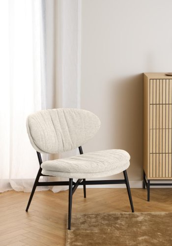 ACT NORDIC Burma lenestol - beige stoff og matt svart stl