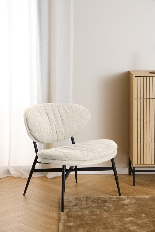 ACT NORDIC Burma lenestol - beige stoff og matt svart stl