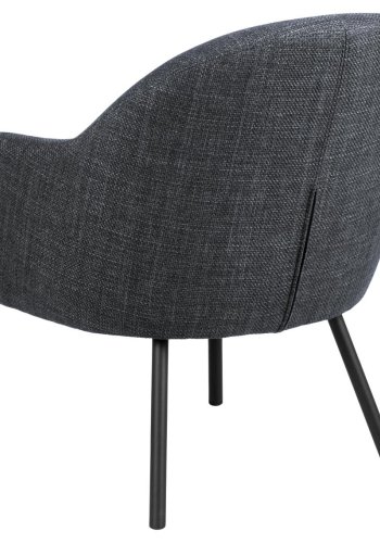 ACT NORDIC Spencer Loungesessel, mit Armlehnen – dunkelgrauer Stoff und schwarzer Stahl