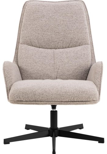 ACT NORDIC Bosley drejestol, m. armln, horisontal syning og lynls - beige stof og sort stl