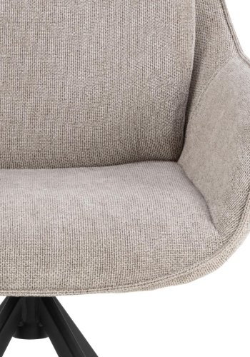 ACT NORDIC Carrie spisestuestol, med armlener og svingfunksjon - sand stoff og svart stl