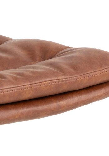 ACT NORDIC Dean spisestuestol, med svingfunksjon og sm - konjakk retro PU og svart stl