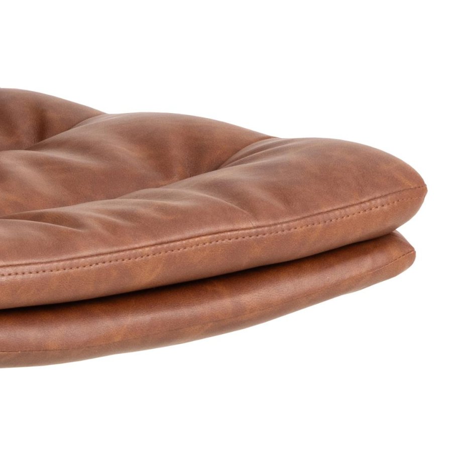 ACT NORDIC Dean spisestuestol, med svingfunksjon og sm - konjakk retro PU og svart stl