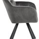 ACT NORDIC Lola  Esszimmerstuhl mit Armlehnen und Drehgelenk – dunkelgrauer Stoff und schwarzer Stahl