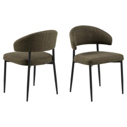 ACT NORDIC Edina Esszimmerstuhl - grner Stoff und schwarzer Stahl