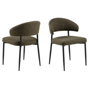 ACT NORDIC Edina spisebordsstol - grn stof og sort stl