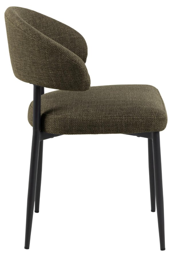 ACT NORDIC Edina Esszimmerstuhl - grner Stoff und schwarzer Stahl