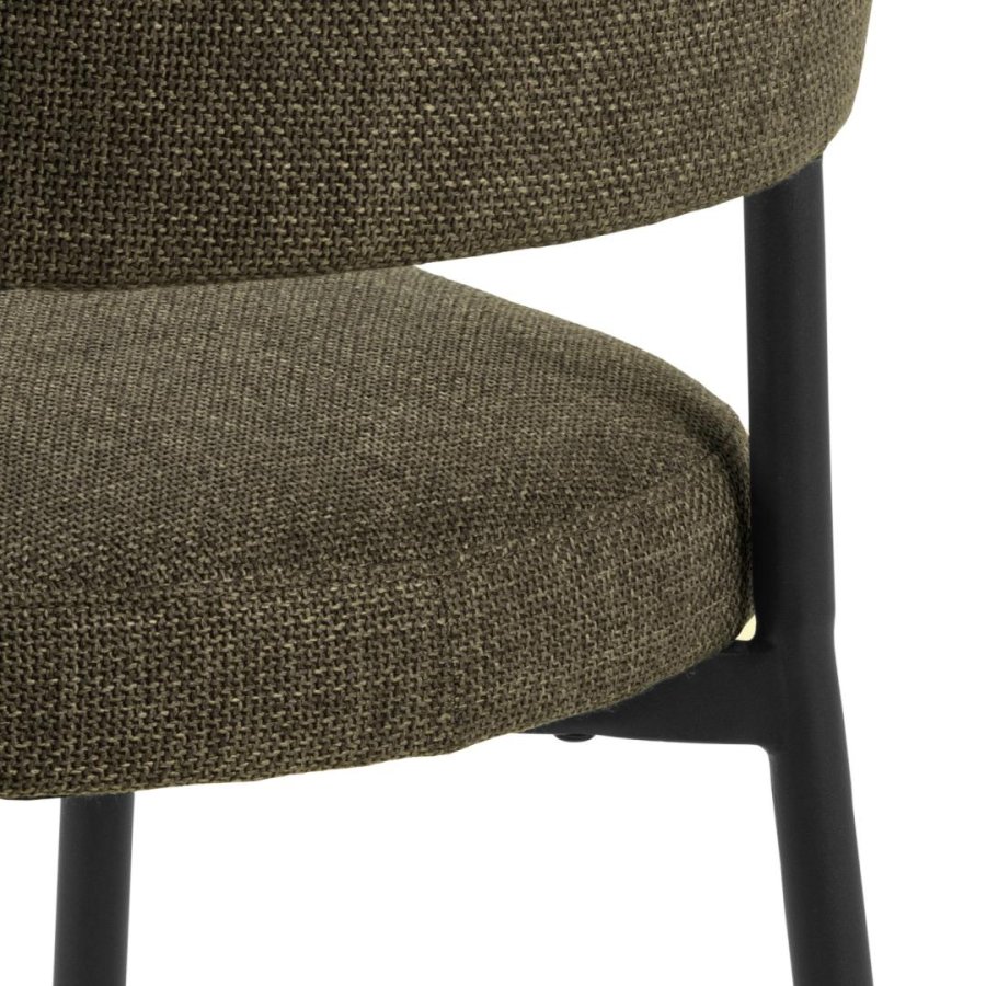 ACT NORDIC Edina Esszimmerstuhl - grner Stoff und schwarzer Stahl