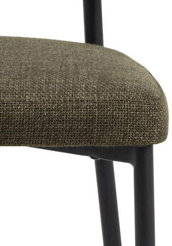 ACT NORDIC Edina Esszimmerstuhl - grner Stoff und schwarzer Stahl