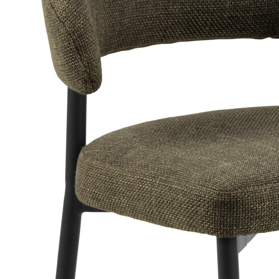 ACT NORDIC Edina Esszimmerstuhl - grner Stoff und schwarzer Stahl