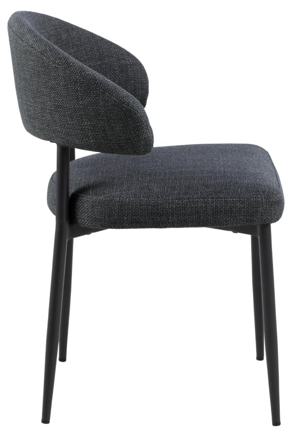 ACT NORDIC Edina Esszimmerstuhl - dunkelgrauer Stoff und schwarzer Stahl