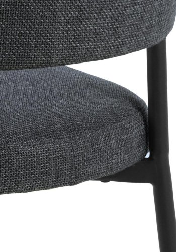 ACT NORDIC Edina Esszimmerstuhl - dunkelgrauer Stoff und schwarzer Stahl