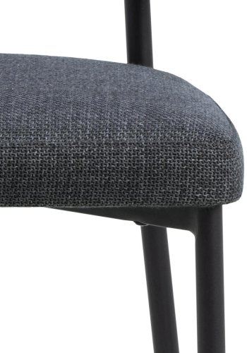 ACT NORDIC Edina Esszimmerstuhl - dunkelgrauer Stoff und schwarzer Stahl