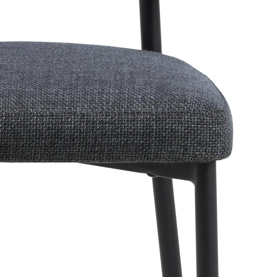 ACT NORDIC Edina Esszimmerstuhl - dunkelgrauer Stoff und schwarzer Stahl