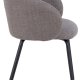 ACT NORDIC Eleanor Esszimmerstuhl, mit Armlehnen – hellgraubrauner Stoff und schwarzer Stahl