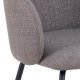 ACT NORDIC Eleanor Esszimmerstuhl, mit Armlehnen – hellgraubrauner Stoff und schwarzer Stahl