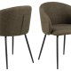 ACT NORDIC Eleanor Esszimmerstuhl, mit Armlehnen – grüner Stoff und schwarzer Stahl
