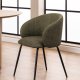 ACT NORDIC Eleanor Esszimmerstuhl, mit Armlehnen – grüner Stoff und schwarzer Stahl