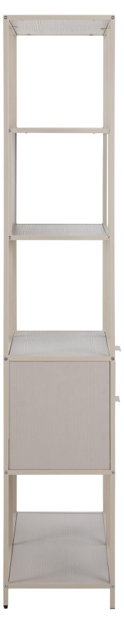 ACT NORDIC Seaford reol, m. 4 hylder og 2 skuffer - gr ru melamin og gr ru stl (77x35x185)