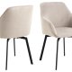 ACT NORDIC Clara spisestuestol, med armlener og svingbar retur - beige stoff og svart stl