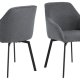ACT NORDIC Clara spisestuestol, med armlener og retursving - antrasittgrtt stoff og svart stl
