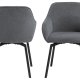 ACT NORDIC Clara spisestuestol, med armlener og retursving - antrasittgrtt stoff og svart stl