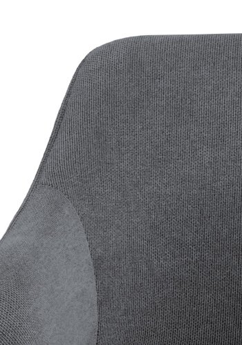 ACT NORDIC Clara spisestuestol, med armlener og retursving - antrasittgrtt stoff og svart stl