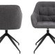 ACT NORDIC Brooke spisestuestol, med armlener, svingfunksjon, sm - antrasittgrtt stoff og svart stl