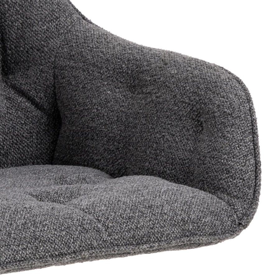 ACT NORDIC Brooke spisestuestol, med armlener, svingfunksjon, sm - antrasittgrtt stoff og svart stl