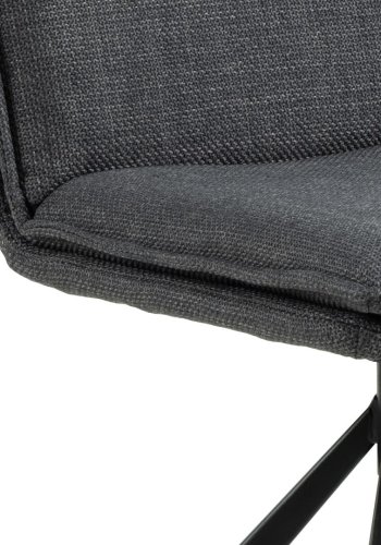 ACT NORDIC Flynn Esszimmerstuhl mit Drehfunktion - dunkelgrauer Stoff und schwarzer Stahl