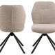 ACT NORDIC Aura Esszimmerstuhl, mit Drehfunktion – beiger Stoff und schwarzer Stahl