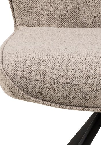 ACT NORDIC Aura Esszimmerstuhl, mit Drehfunktion – beiger Stoff und schwarzer Stahl