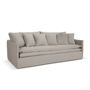 MICADONI Boho 4 pers. sofa, m. aftageligt betrk - mrk beige imiteret fljl stof