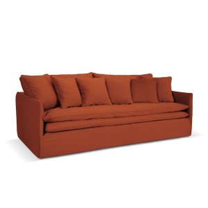 MICADONI Boho 4 pers. sofa, m. aftageligt betrk - terracotta imiteret fljl stof