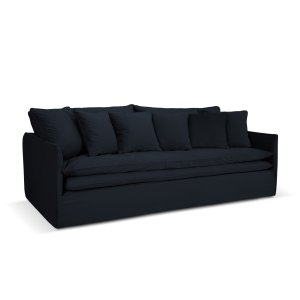 MICADONI Boho 4 pers. sofa, m. aftageligt betrk - mrkebl imiteret fljl stof