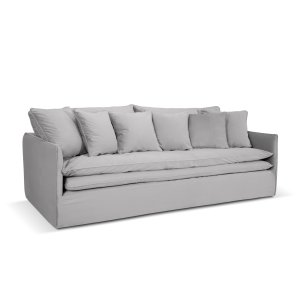MICADONI Boho 4 pers. sofa, m. aftageligt betrk - slv imiteret fljl stof