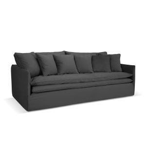 MICADONI Boho 4 pers. sofa, m. aftageligt betrk - gr imiteret fljl stof