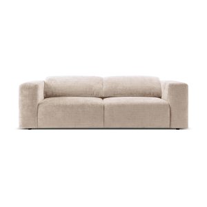 MICADONI Cruz 3 pers. sofa, m. foldbare nakkesttter - beige chenille stof
