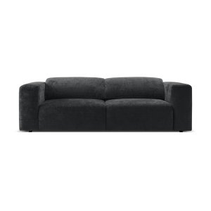 MICADONI Cruz 3 pers. sofa, m. foldbare nakkesttter - antracitgr chenille stof